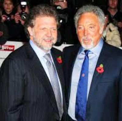 Mark Woodward with her father Tom Jones.